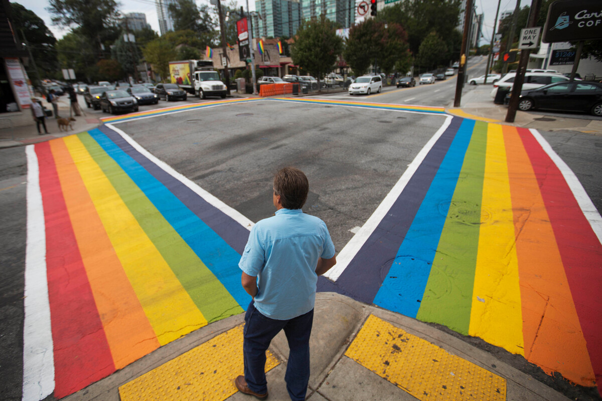 4 Arrested After Pride Flags Are Slashed at Atlanta L.G.B.T.Q. Landmark  at george magazine