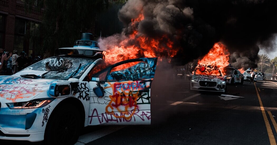 Waymo Limits Service in San Francisco as LA Protests Spread  at george magazine