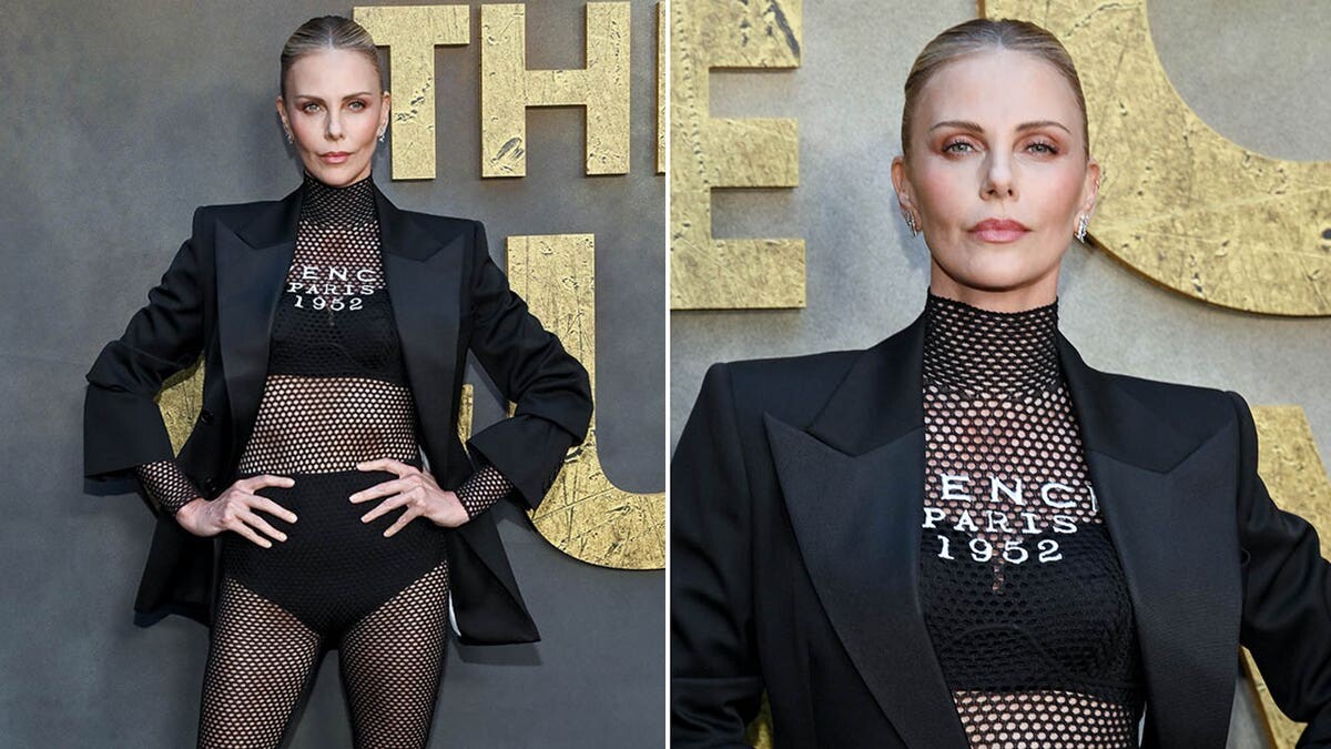 Charlize Theron turns heads in sheer fishnet catsuit ahead of milestone 50th birthday  at george magazine