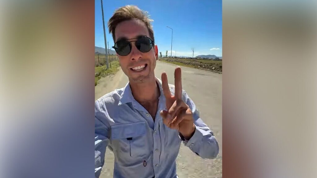 American cyclist’s global adventure derailed when ‘bombs started falling’ in Iran