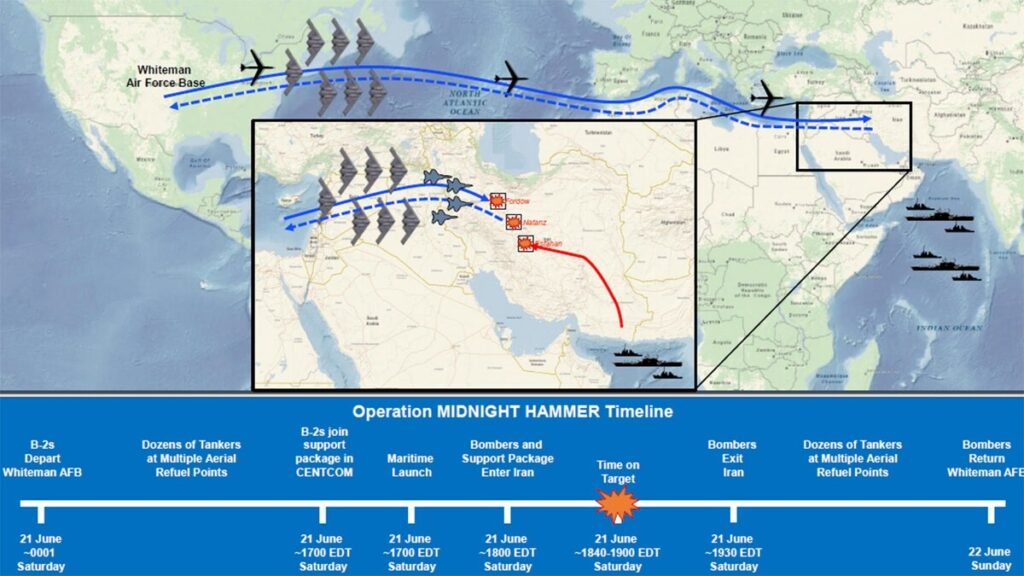 A full breakdown of Operation Midnight Hammer, the ‘largest B-2 operational strike in US history’