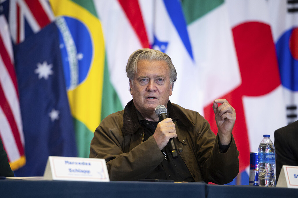 Steve Bannon gives four recommendations to Trump at NatCon conference   at george magazine