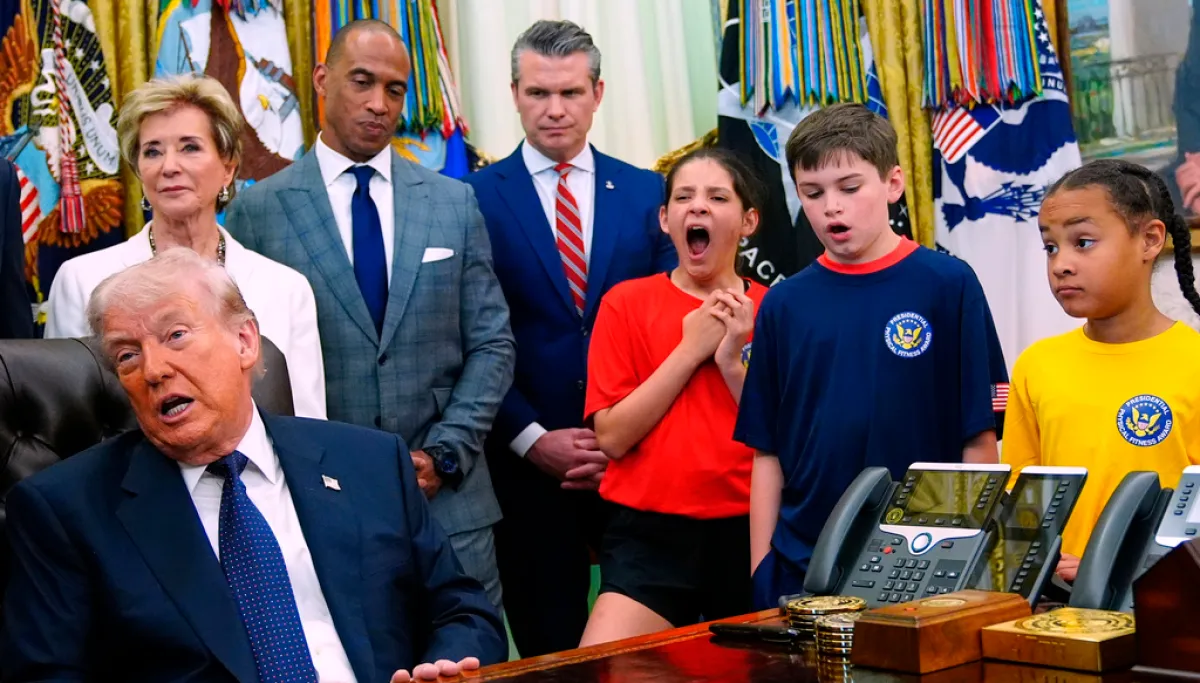 Trump rants to children about war during youth fitness signing at george magazine