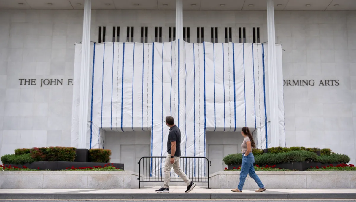 Judge orders Kennedy Center to explain tarp blocking front sign at george magazine