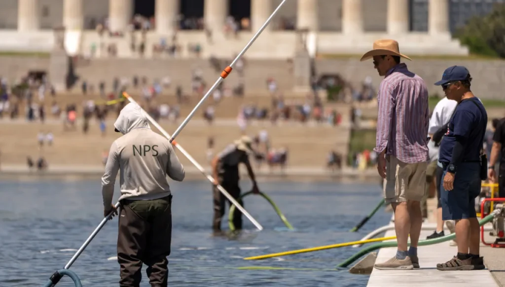 Trump says much of water in Reflecting Pool likely to be drained: ‘Necessary repairs’