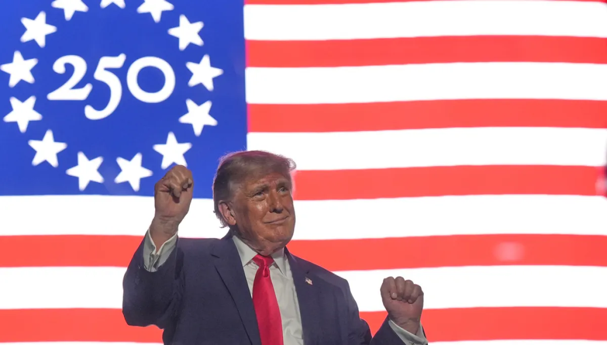 Trump celebrates nation’s ‘250-year triumph’ at Great American State Fair opening  at george magazine