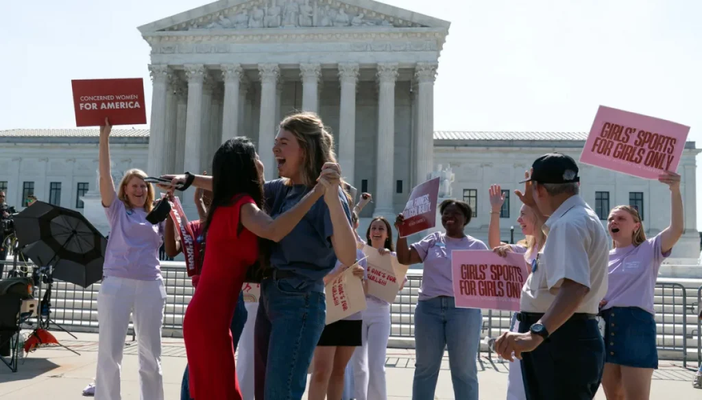 Trump celebrates transgender athlete ban and campaign spending Supreme Court rulings