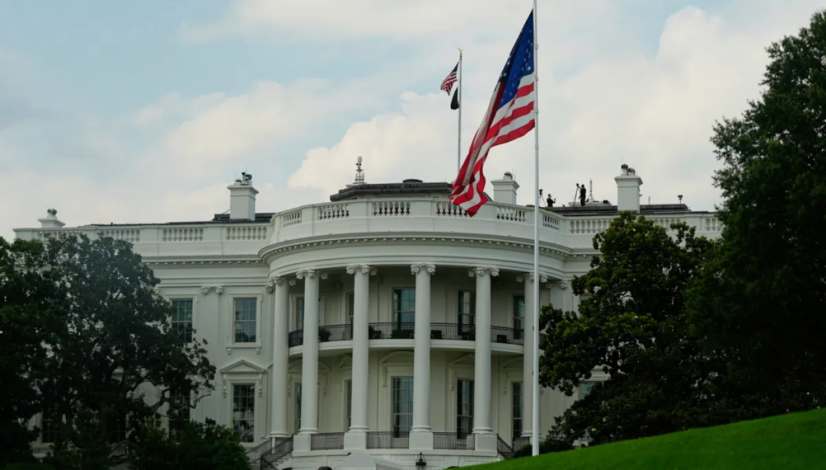 Trump adds golden eagle ornament to White House exterior for America 250  at george magazine