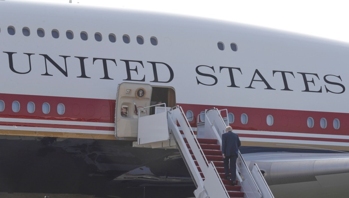 Trump sends Air Force One to UK so US service members can tour the plane at george magazine