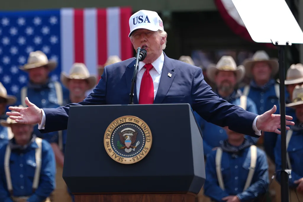 SEE IT: Trump rides Freedom Train to Theodore Roosevelt Presidential Library ahead of grand opening