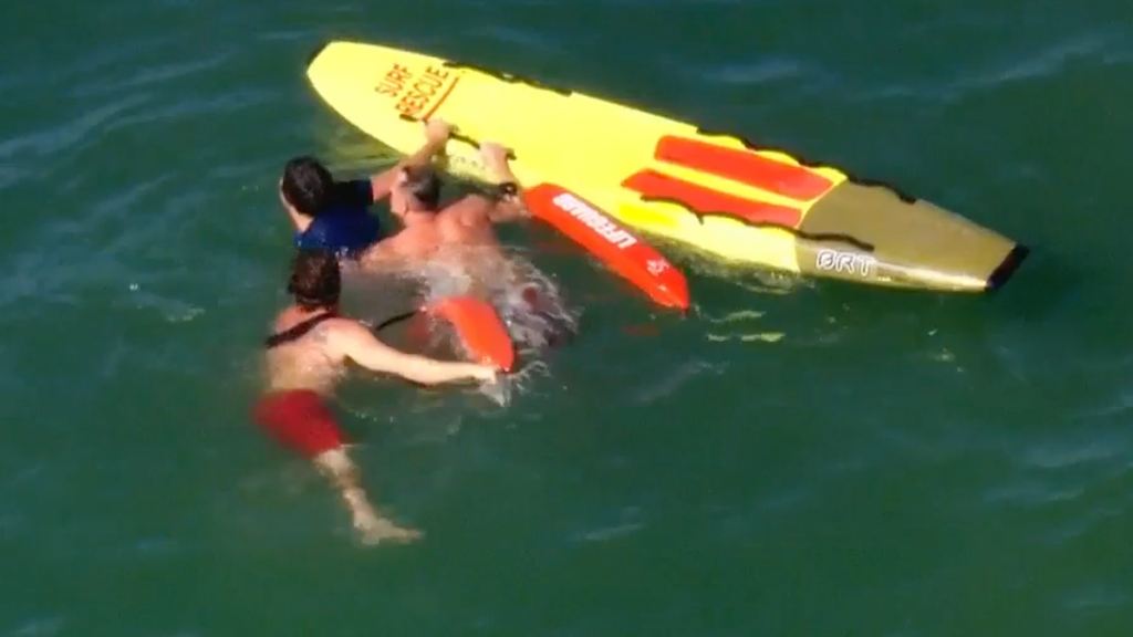 WATCH: Felony suspect’s ocean getaway unravels after 90-minute standoff with lifeguards