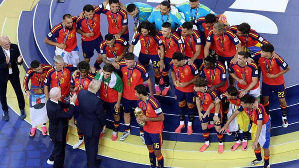 President Trump steals part of spotlight as Spain celebrates World Cup title over Argentina