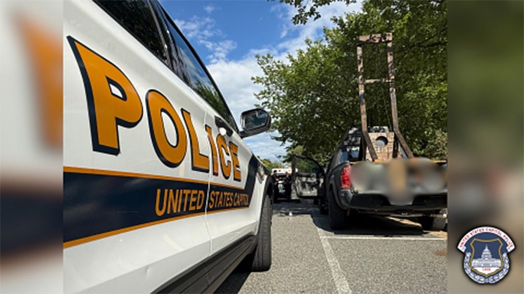 California man arrested after guillotine spotted in back of pickup truck across from US Capitol