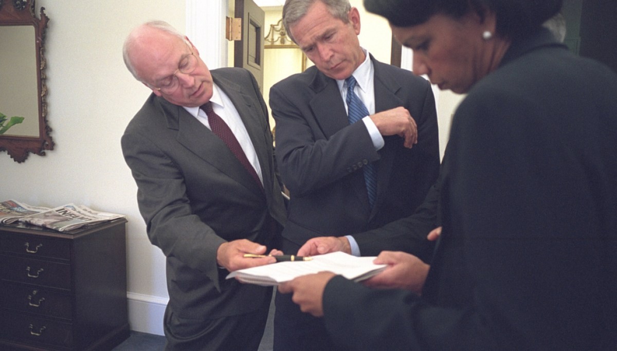 Bush and Condoleezza Rice say they briefly feared military shot down Flight 93  at george magazine