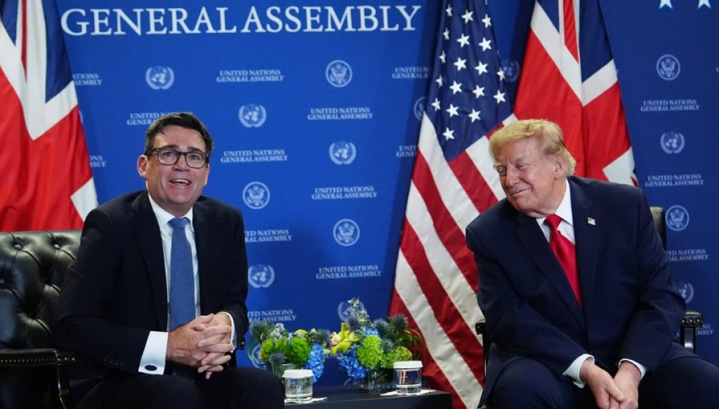 Trump says US-UK relations improving under Burnham compared to Starmer