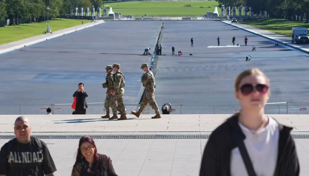 Trump says work on the Reflecting Pool is almost done after six months