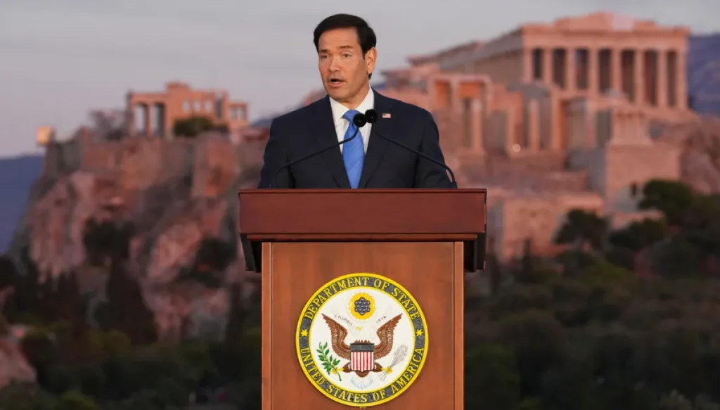 Rubio’s rallying cry for the West coupled with stunning Acropolis optics stoke 2028 embers