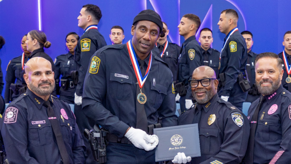 NBA Hall of Famer Amare Stoudemire is now a police officer after graduating from Miami academy