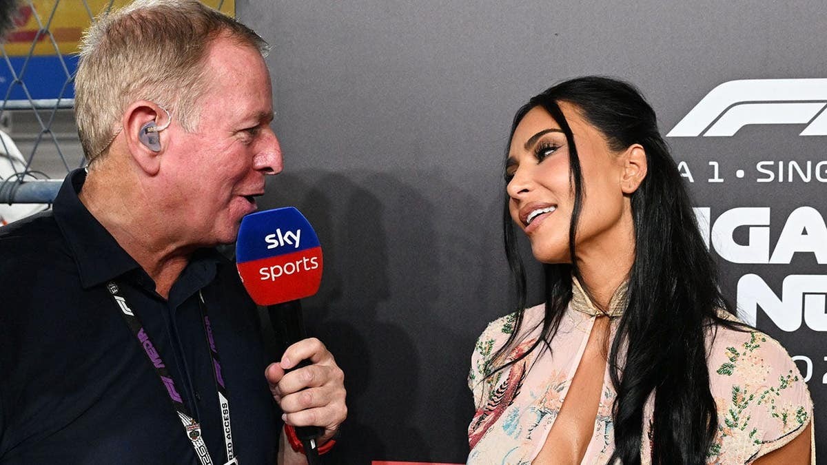 Kim Kardashian finally gives Martin Brundle a Formula 1 interview after snubbing him at the Monaco Grand Prix  at george magazine