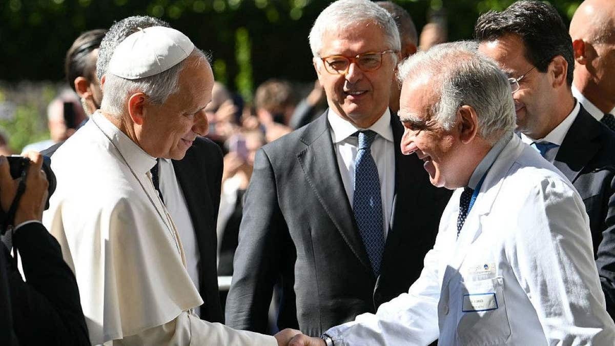 Pope Leo arrives at hospital for surgery to remove lung nodule  at george magazine